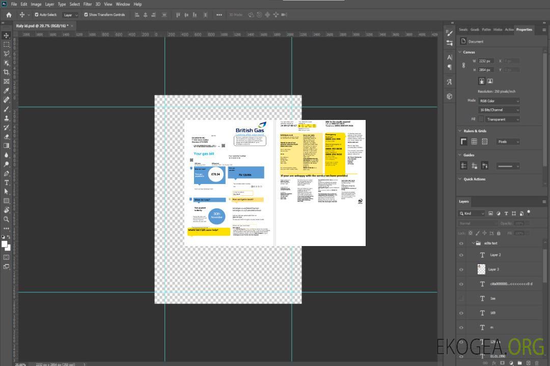 Modèle de facture de services publics du Royaume-Uni British Gas aux formats Word et PDF entièrement modifiable (2 pages) version 1 template